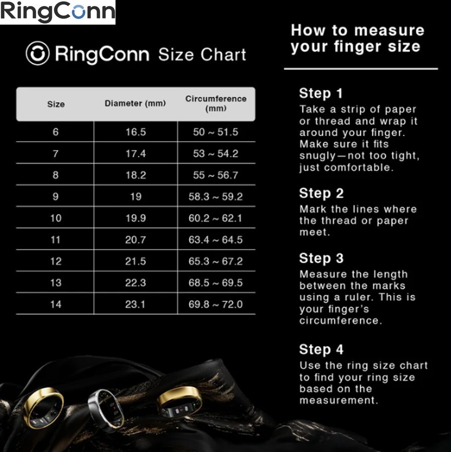 【NEW】 RingConn Gen 3 Smart Ring with 24/7 Health Monitoring Waterproof ...