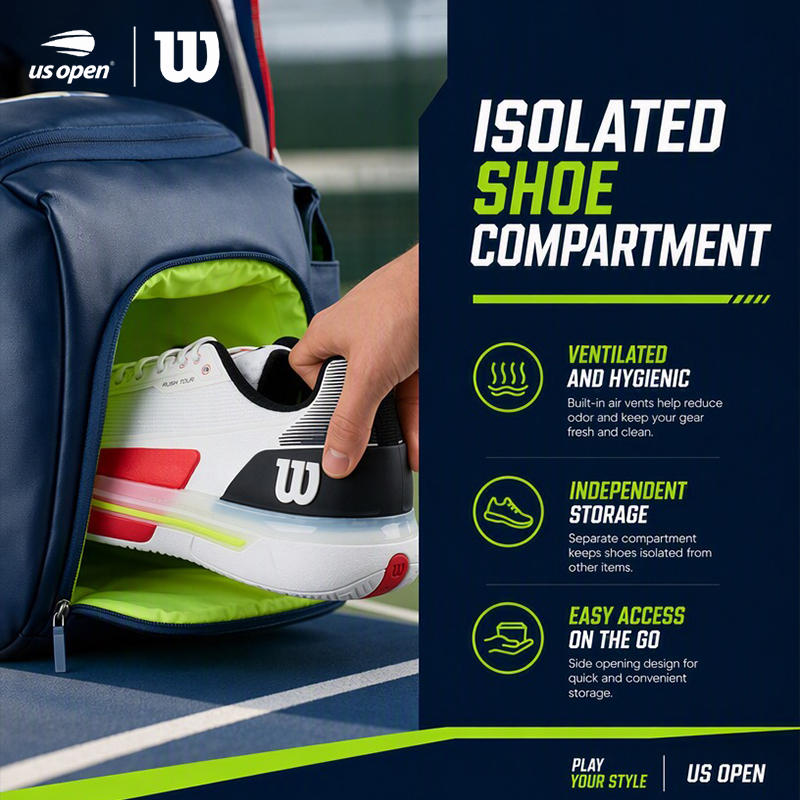 2-Racket Capacity | Wilson US Open 2026 Tennis Small Duffel Shoes ...