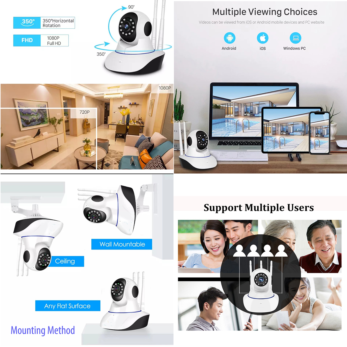 V380 Pro 2MP 1080p Full HD Indoor PTZ Wireless Wifi CCTV Smart IP ...