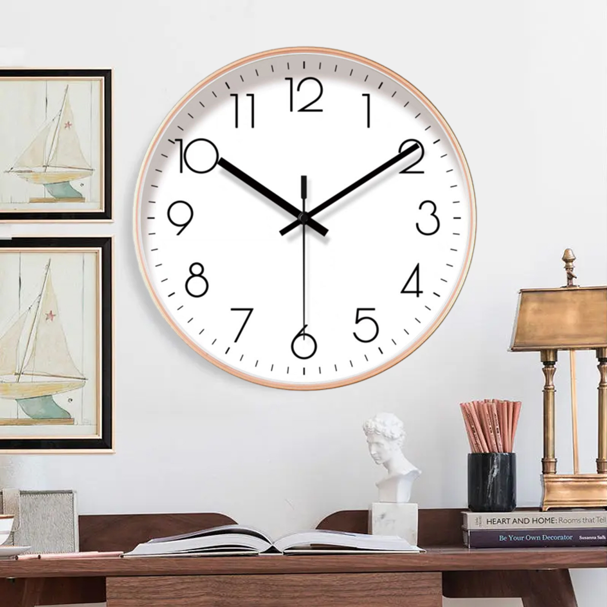 Silent Nordic Wall Clock 30cm Modern Brief Style Ideal for Home, Office ...