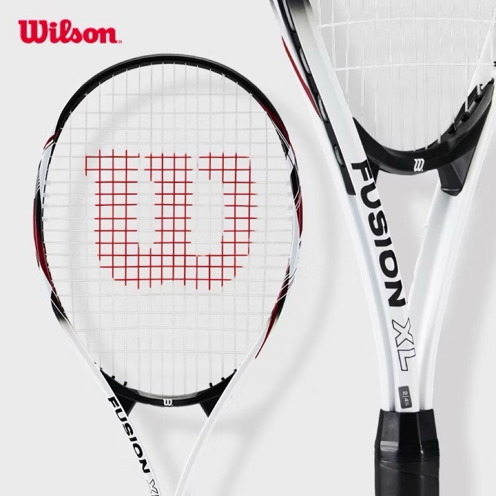 Raquette Wilson Fusion XL – Aluminium, Extra-large, Idéale Débutants, Avec Cordage Inclus