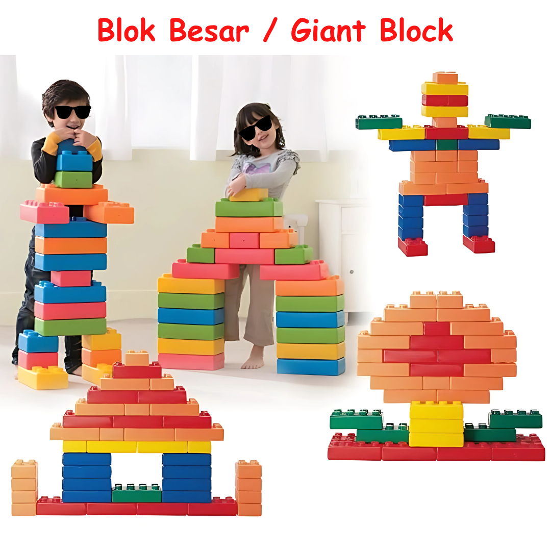 Blok Besar | Giant Jumbo Building Blocks Bricks Me untuk Taska & Tadika ...