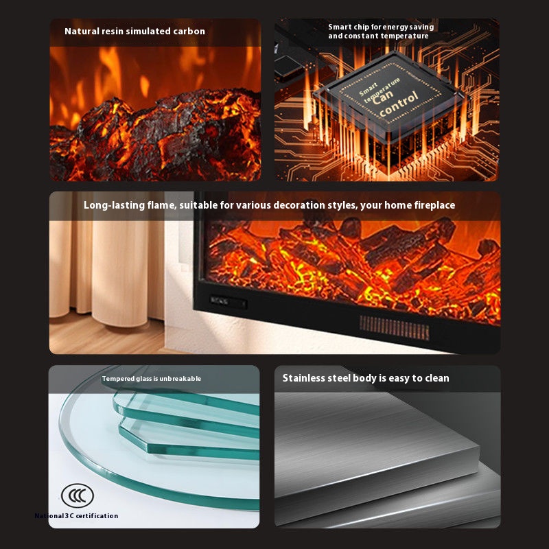 Electronic fireplace LED simulation flame European style electric ...