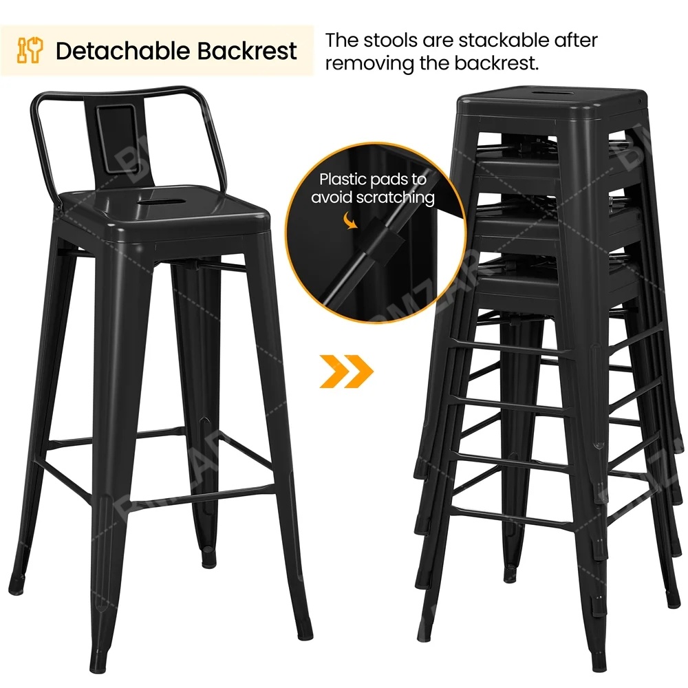 𝐁𝐌𝐙𝐀𝐑 𝙄𝙣 𝙎𝙩𝙤𝙘𝙠 76CM Bar Stool Cafe Chair Metal Kitchen High Stool ...