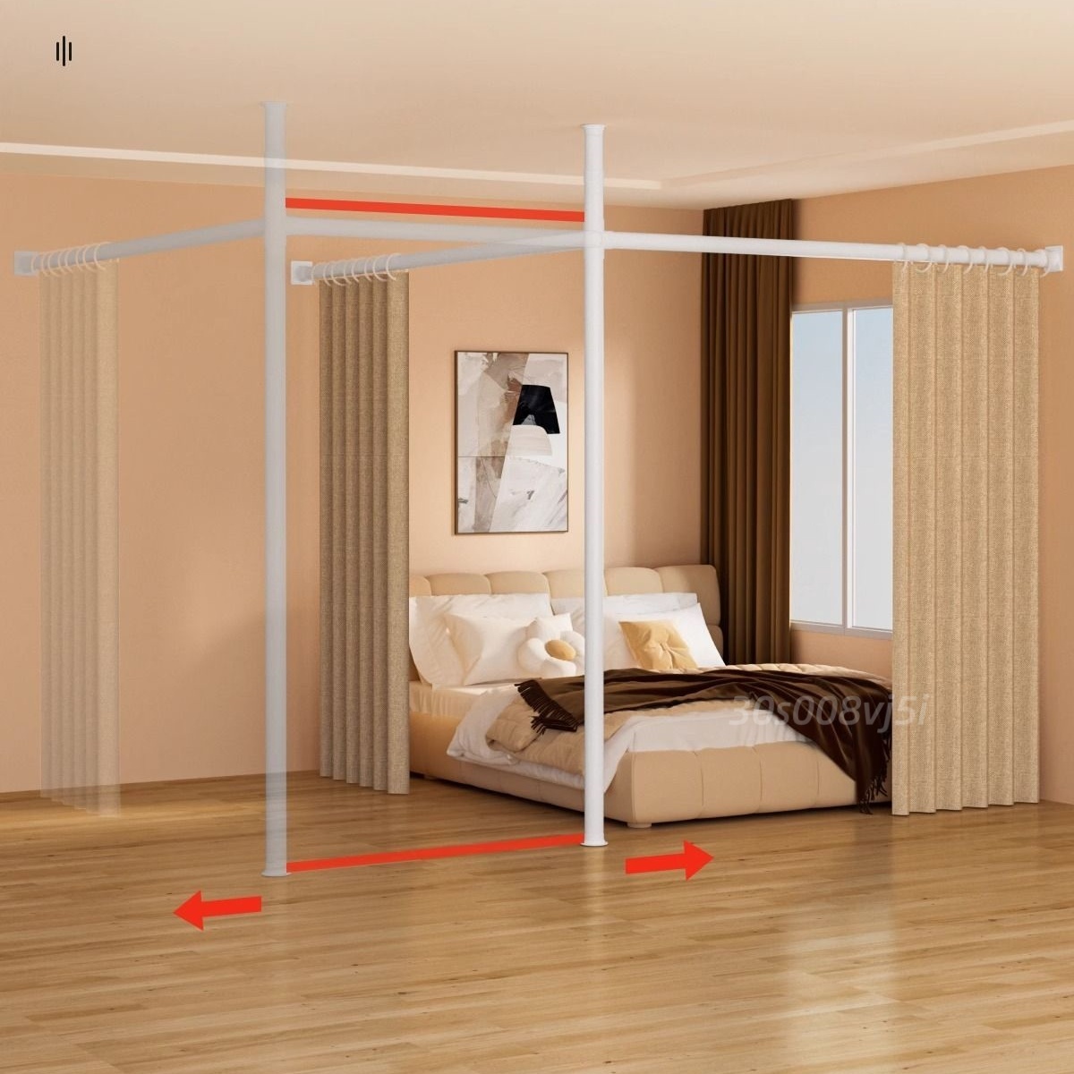 Partition screen curtain living room cover curtain L-shaped no-drill ...