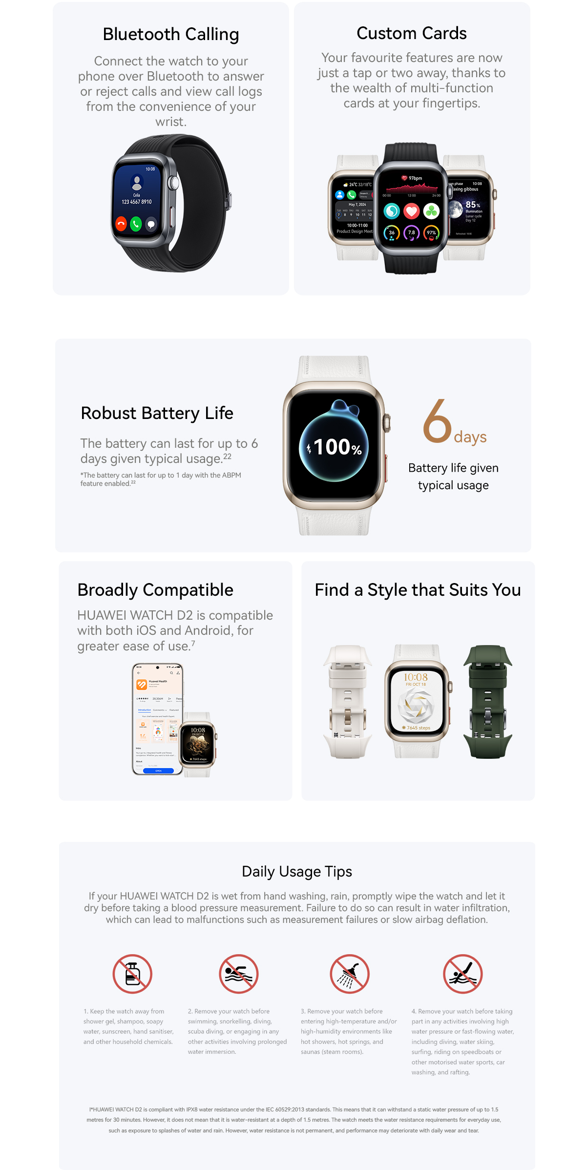 HUAWEI WATCH D2 Smartwatch | Ambulatory Blood Monitoring | Light and ...
