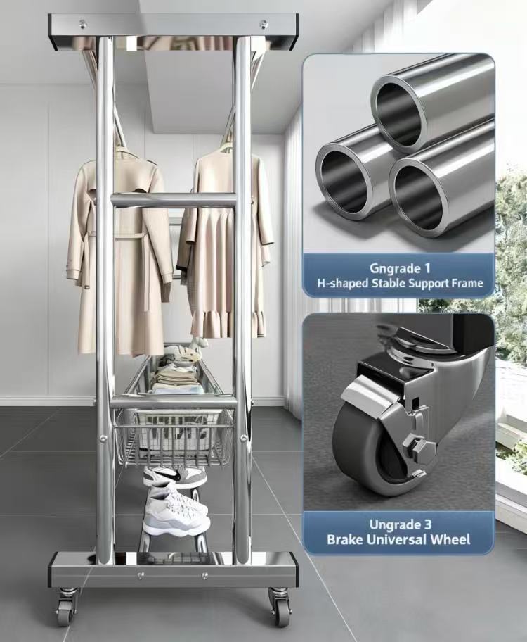 Galvanized/Stainless Steel Movable Clothes Drying Rack Clothes Rack ...