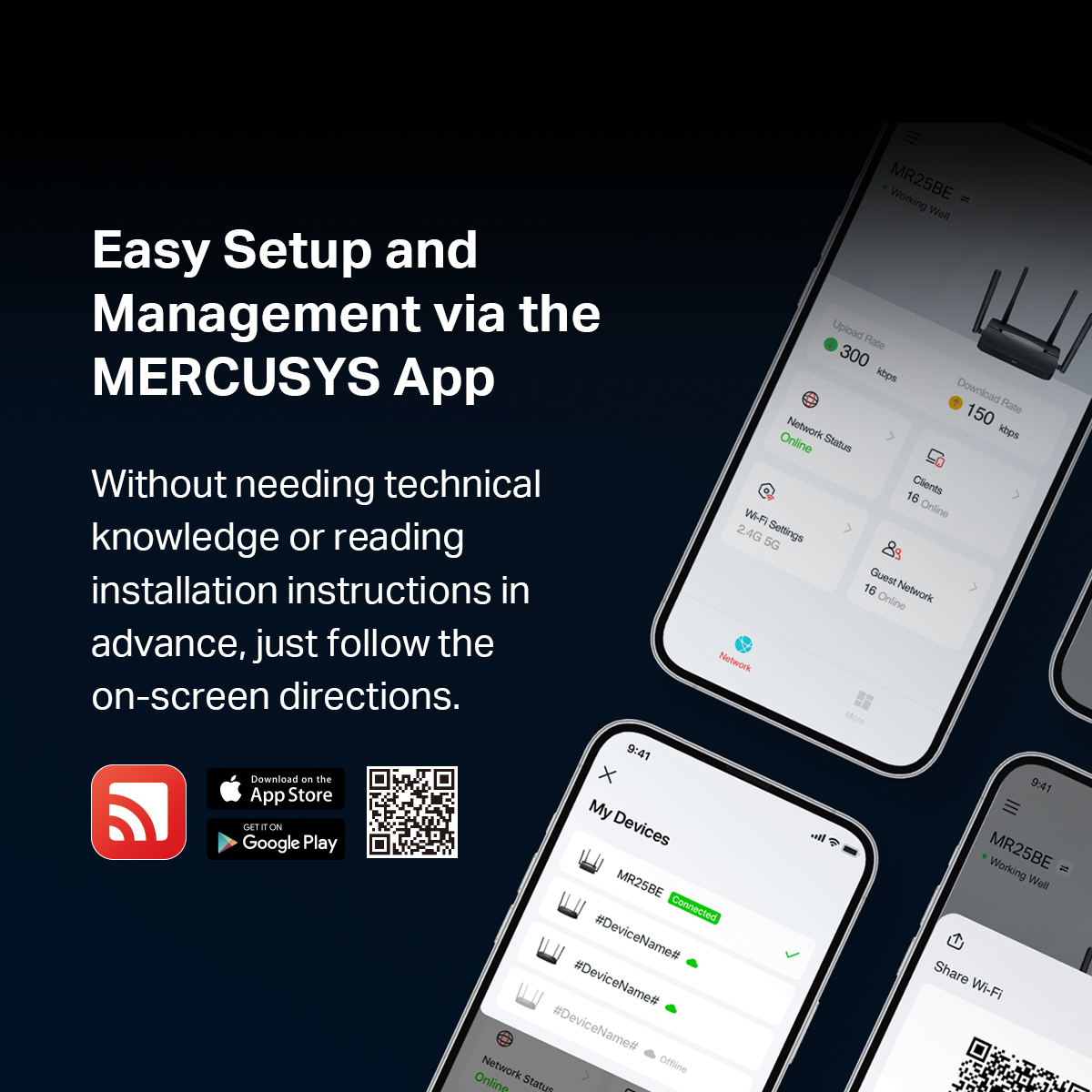 Mercusys MR25BE BE3600 Dual-Band WiFi 7 Router 3.6Gbps EasyMesh 4× ...
