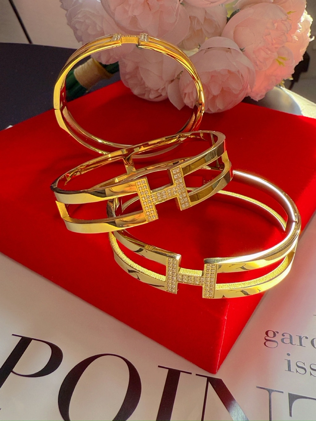 QQJewelry Bangle Braclet Gelang Bnagle Batu Tanam Berhuruf gaya ins No ...