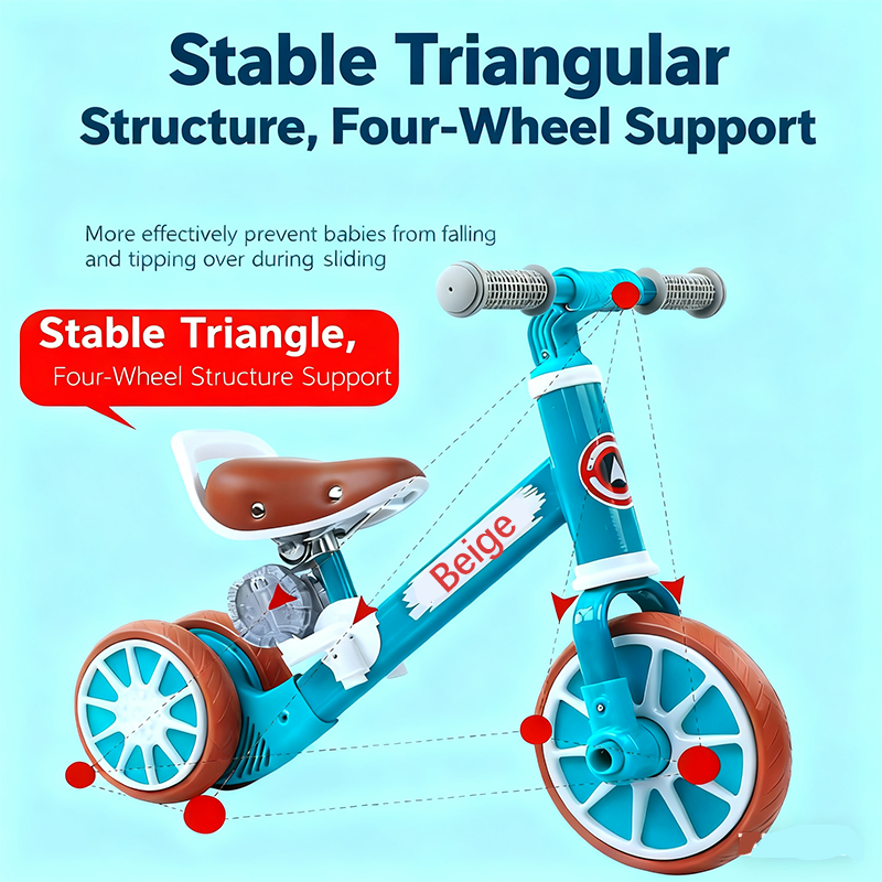 View of Tricycle Kids 3 in1 Children Scooter Multi Bicycle Mini Balance Bike ...