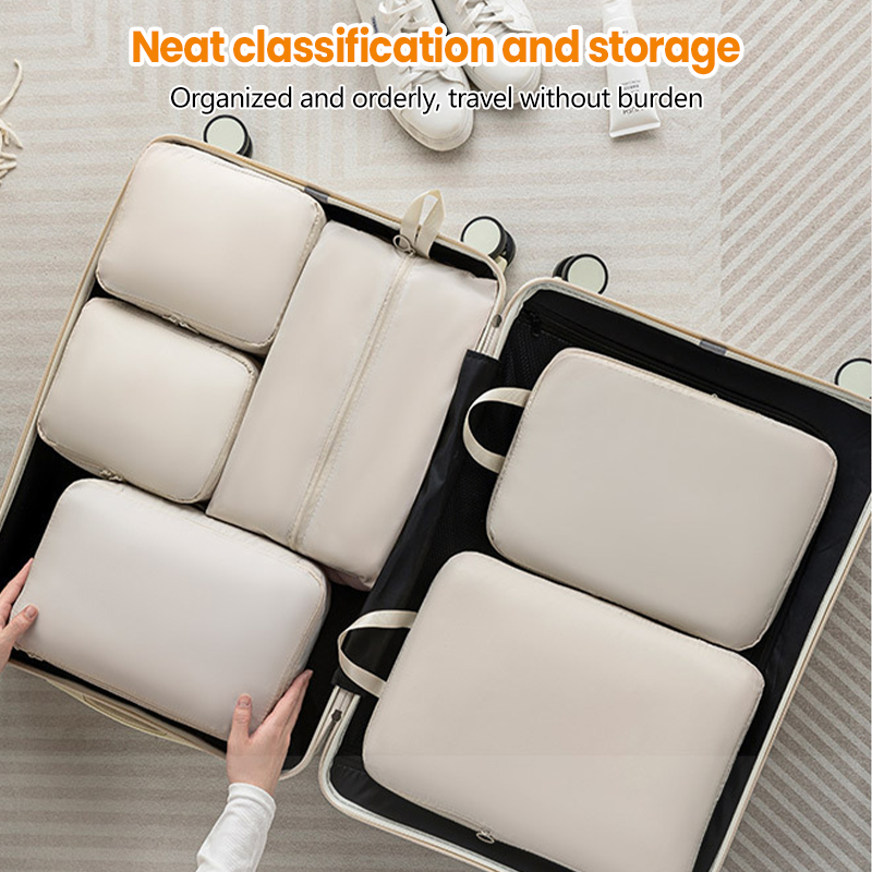 6 Set Ultralight Compression Packing Cubes Waterproof Dustproof Storage ...