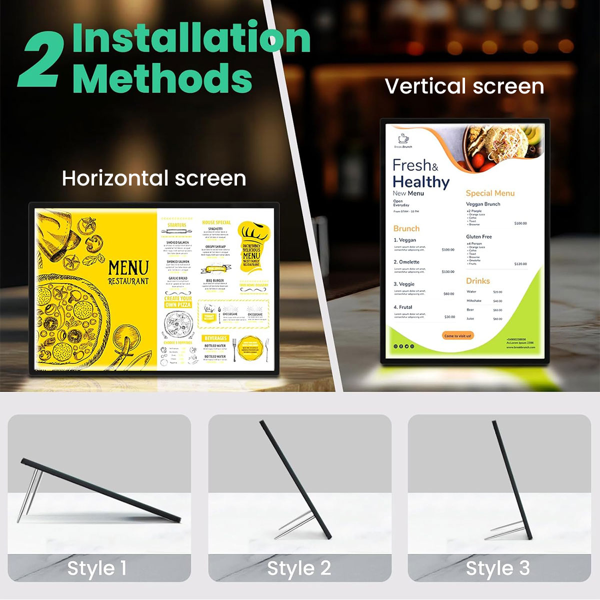 💯LED Menu Board Display A3 A4/Table LED Lightbox Menu/Countertop Wall ...