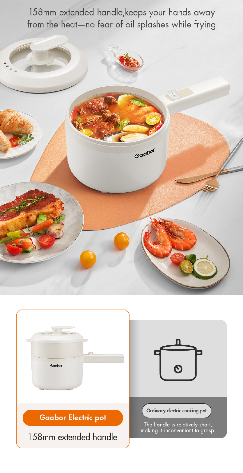 Gaabor 3L Electric Cooker Multifunctional Electric Skillet Non Stick ...