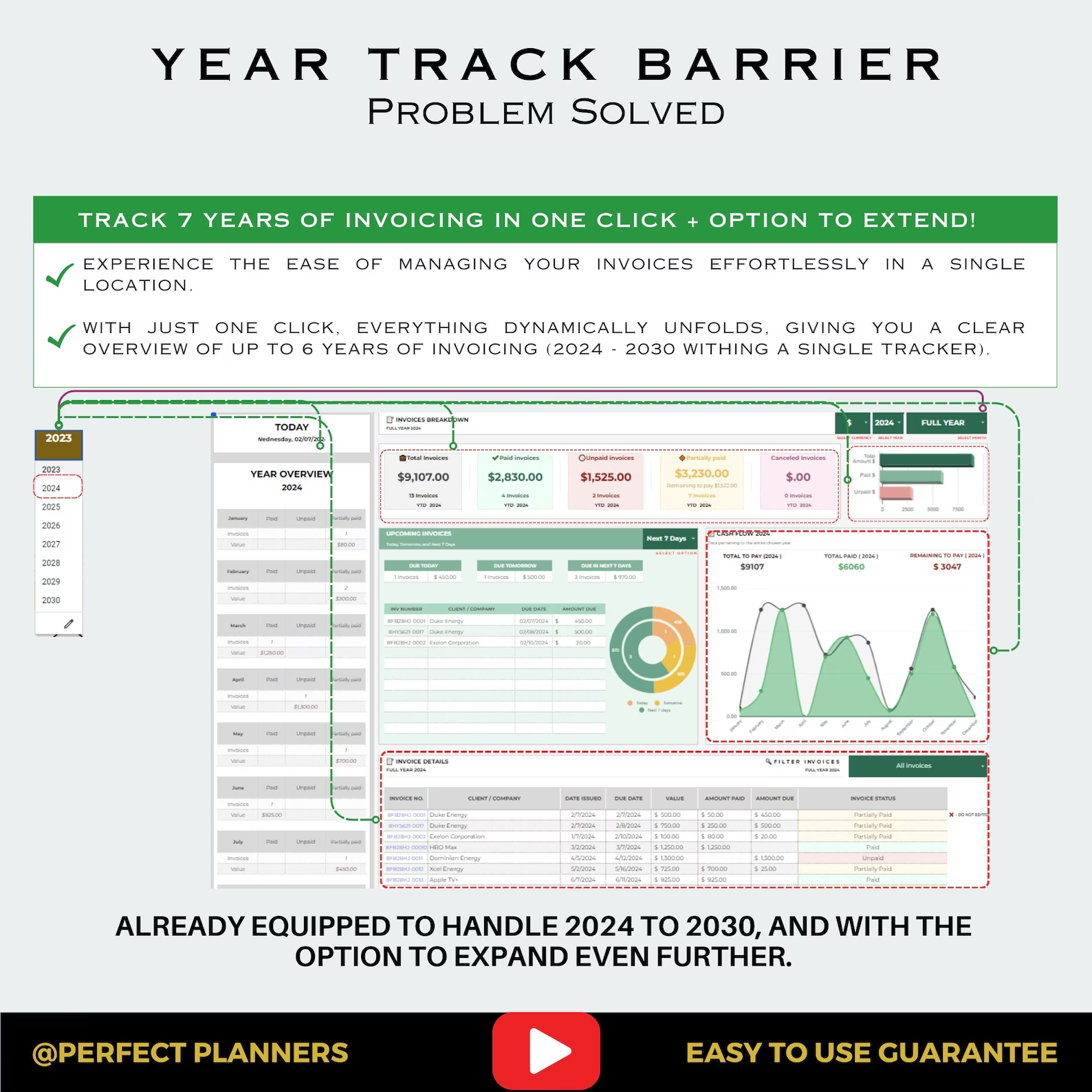 Client Manager Invoice Payment Tracker for Small Business Google Sheets ...