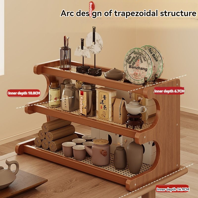 Table Storage Rack Wooden 2/3Layer Table Shelf Dormitory Bedroom Living ...