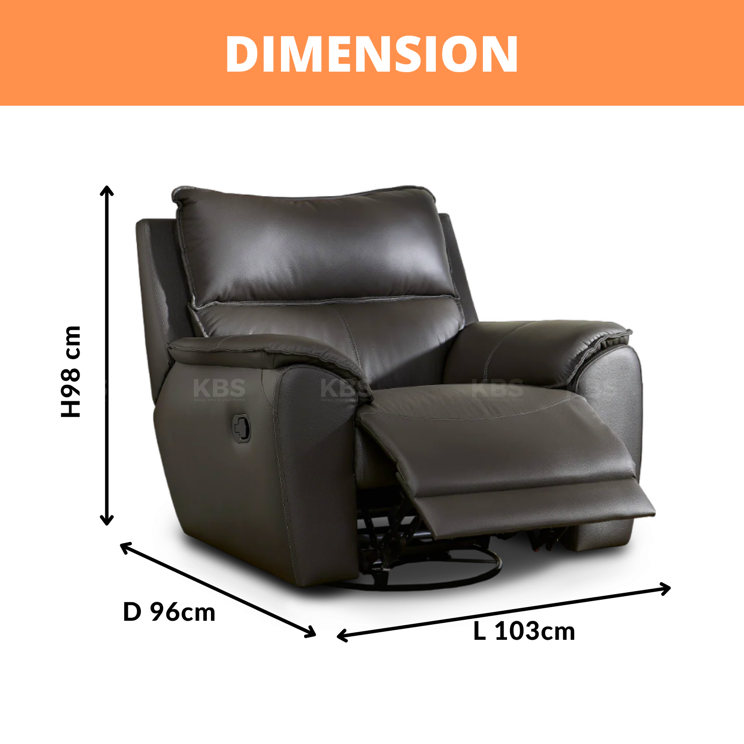 (FREE Shipping+Installation) KBS Crovetti Recliner Rocking Swivel Sofa ...