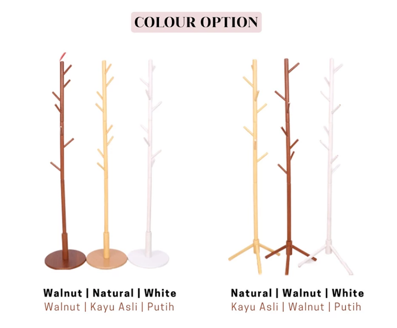 Bamboo Coat Hat Rack - Eco-Friendly 175cm Solid Wood Rak Baju ...