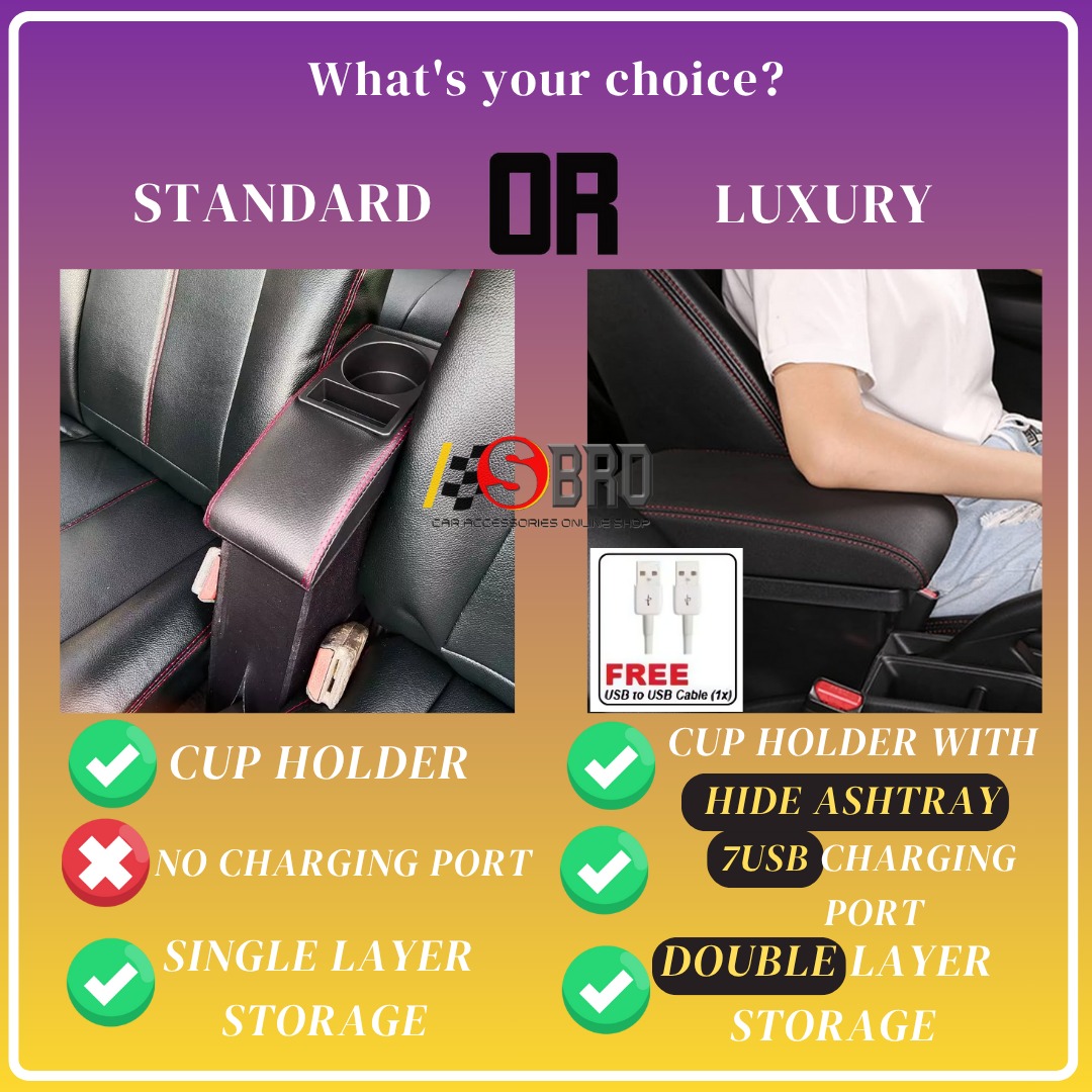Car Arm Rest Armrest Console Box For Perodua Aruz /Axia / Alza / Viva ...