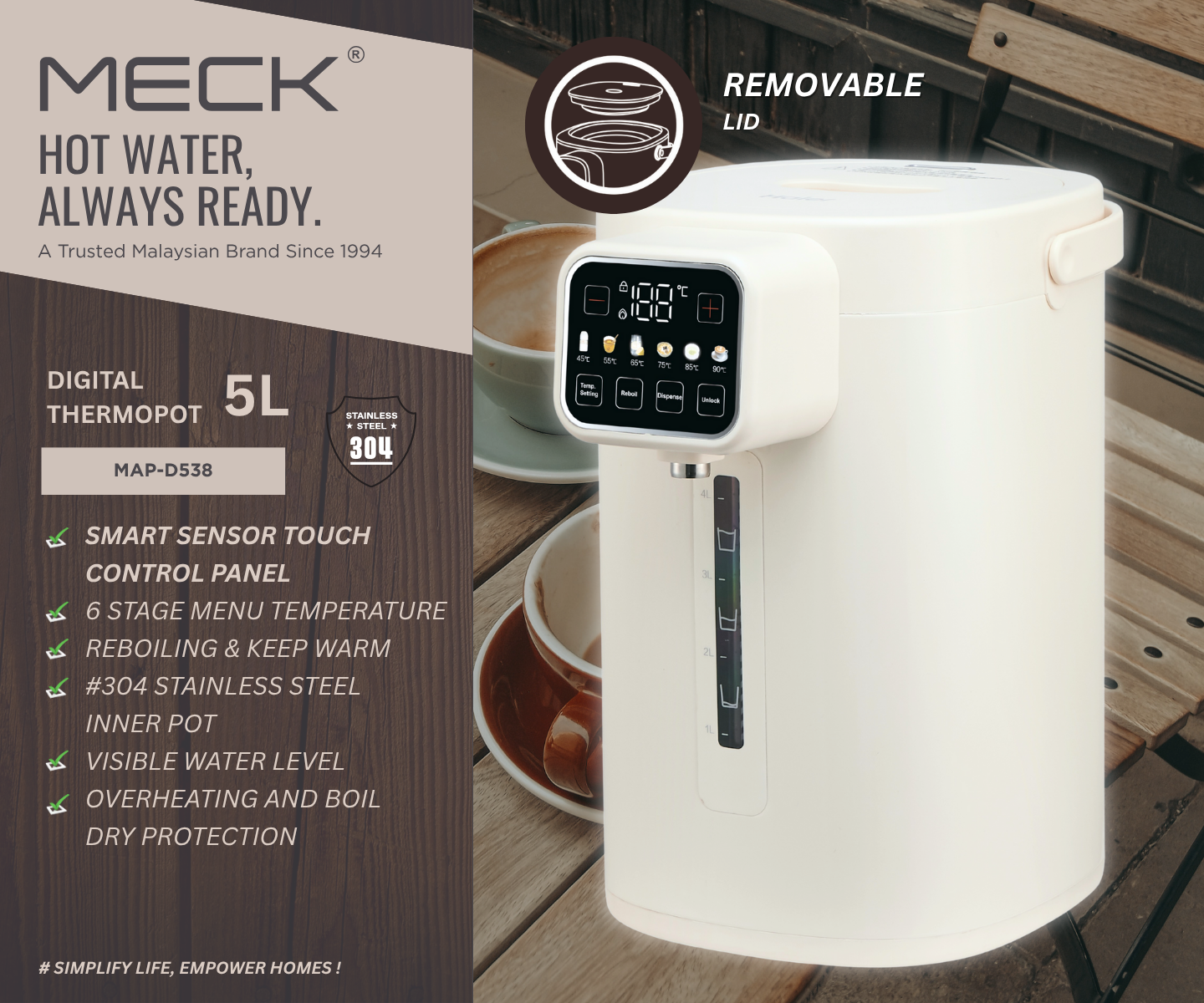 MECK MAP-D538 DIGITAL THERMOPOT 5.0L | Shopee Malaysia