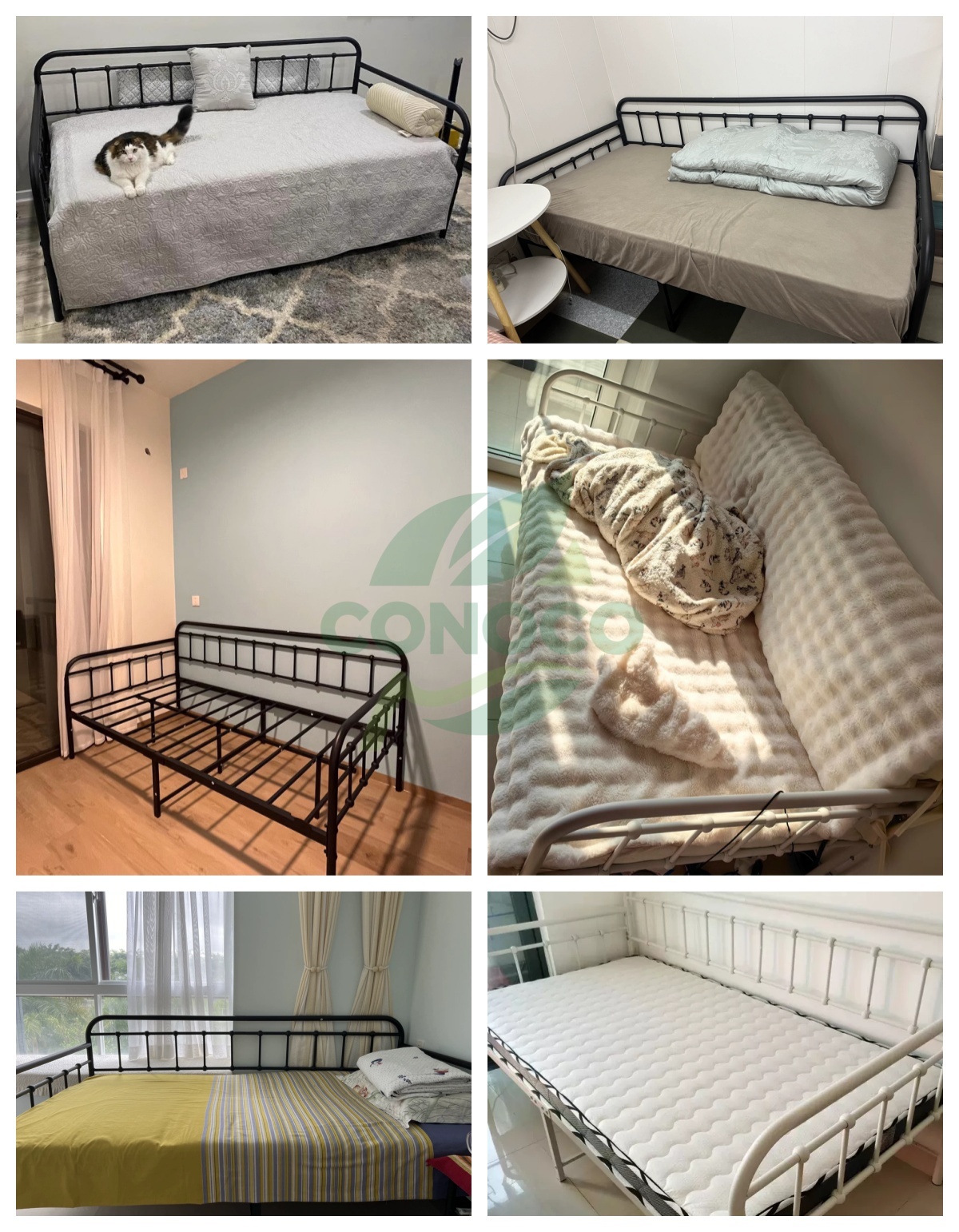 ⚡𝟮-𝗗𝗮𝘆 𝗗𝗲𝗹𝗶𝘃𝗲𝗿𝘆 Nordic Metal Sofa Bed 190x80cm Heavy Duty Daybed Single ...