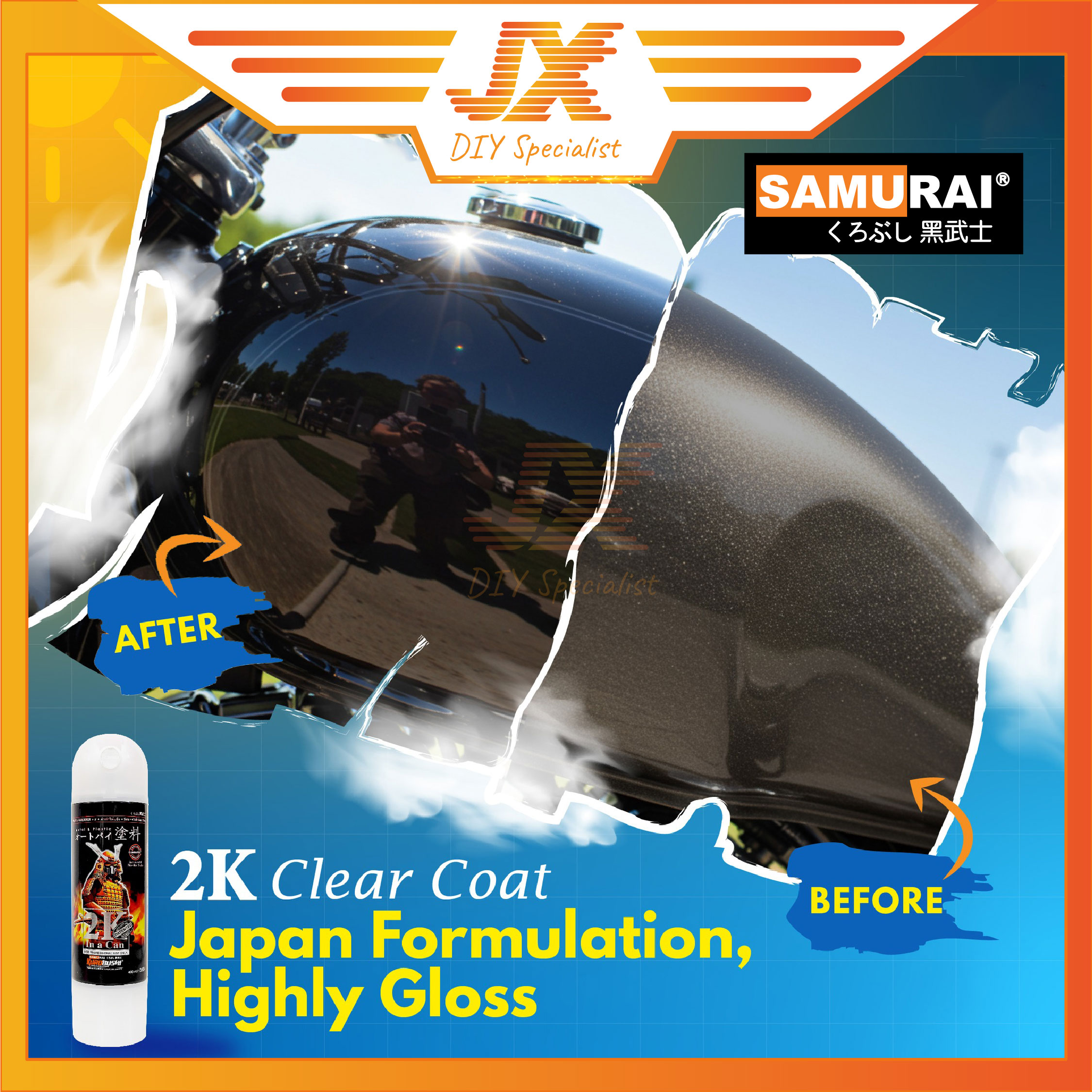Samurai 2K Spray Paint 2K01 Top Coat Clear 2K01P 2K01 2K04 2K07 2K08 ...