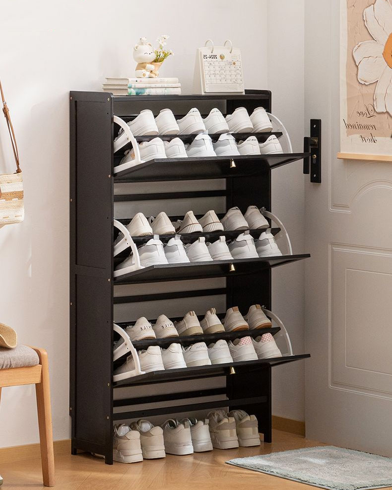 🔥Ready Stock🔥Ultra-Thin Shoe Cabinet Black Flip Shoe Rack W17/24cm ...