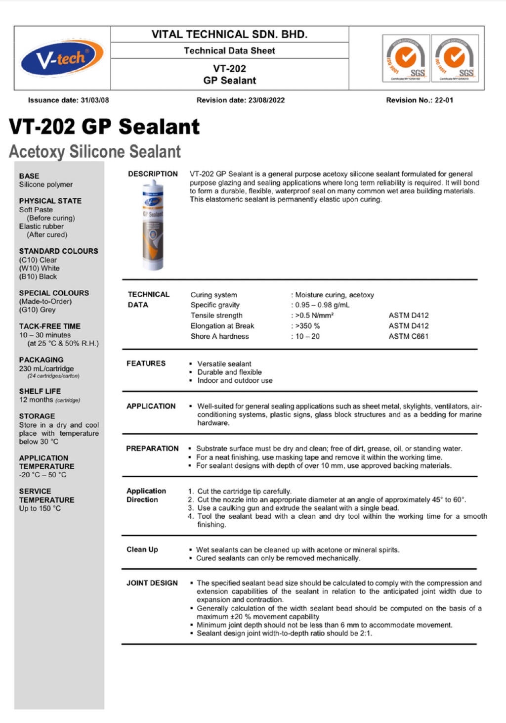 (24pcs) VT202 / VTech / V-Tech VT202 Silicon Sealant / (Clear/White ...