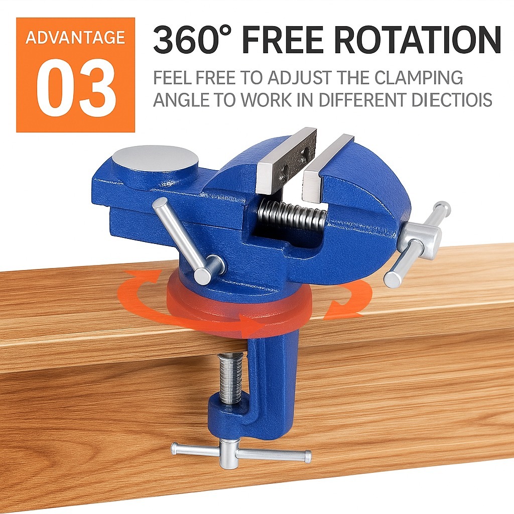 Remax Universal Table Vise, 360°Swivel Base Bench Clamp Home Vise Clamp ...