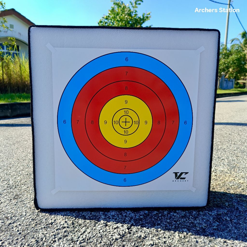 ARCHERY PAPER TARGET FACE 40CM (GLOSSY PAPER) - 2 VARIANT - HALF RING ...