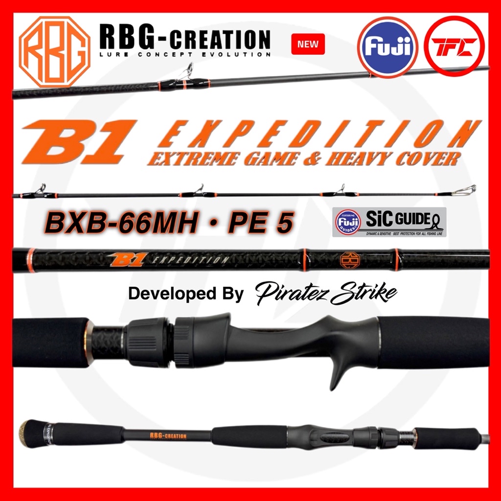 RBG CREATION B1 Expedition Baitcast Rod BC Baitcasting Piratez Strike ...