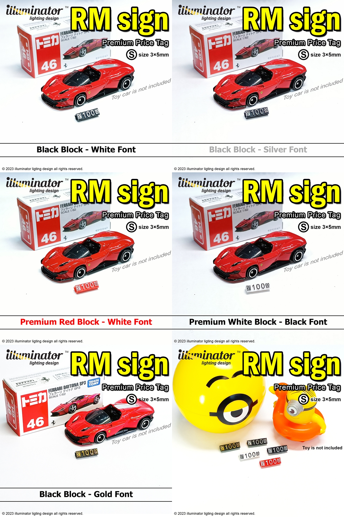 [RM Sign]Premium RM Price Tag Stand for Collectibles Display Label with ...