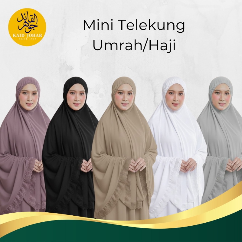Mini Telekung Cotton Poket Zip Medina | Telekong Umrah Haji Travel ...