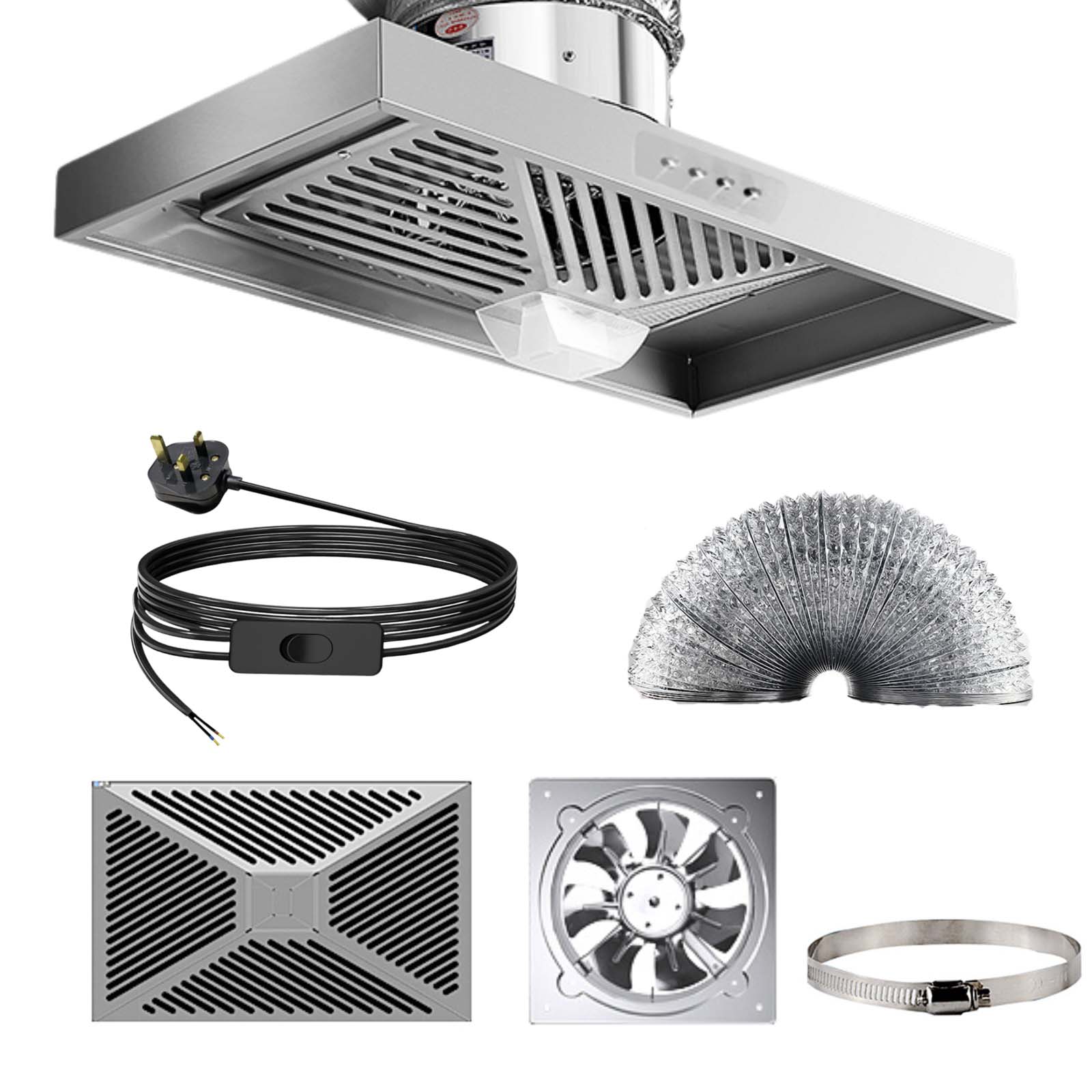 SUKINBO Kitchen Cooker Range Hood Stainless Steel Oil Fume Purifier