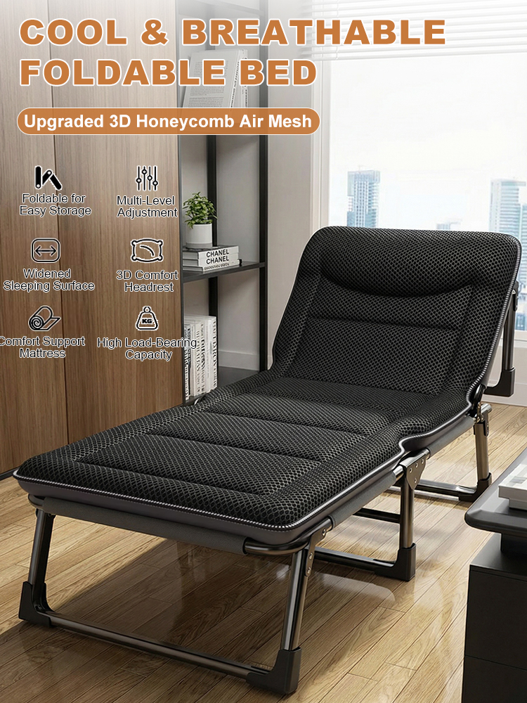【Upgraded 3D Mesh】Folding Bed - Cool Breathable Sleep, Adjust. Backrest ...