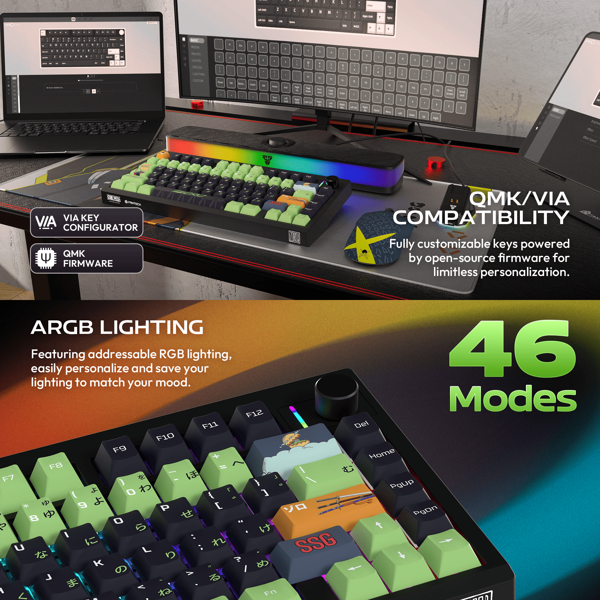 Fantech x One Piece Zoro Maxfit8 MK921 Mechanical Keyboard | Hot ...