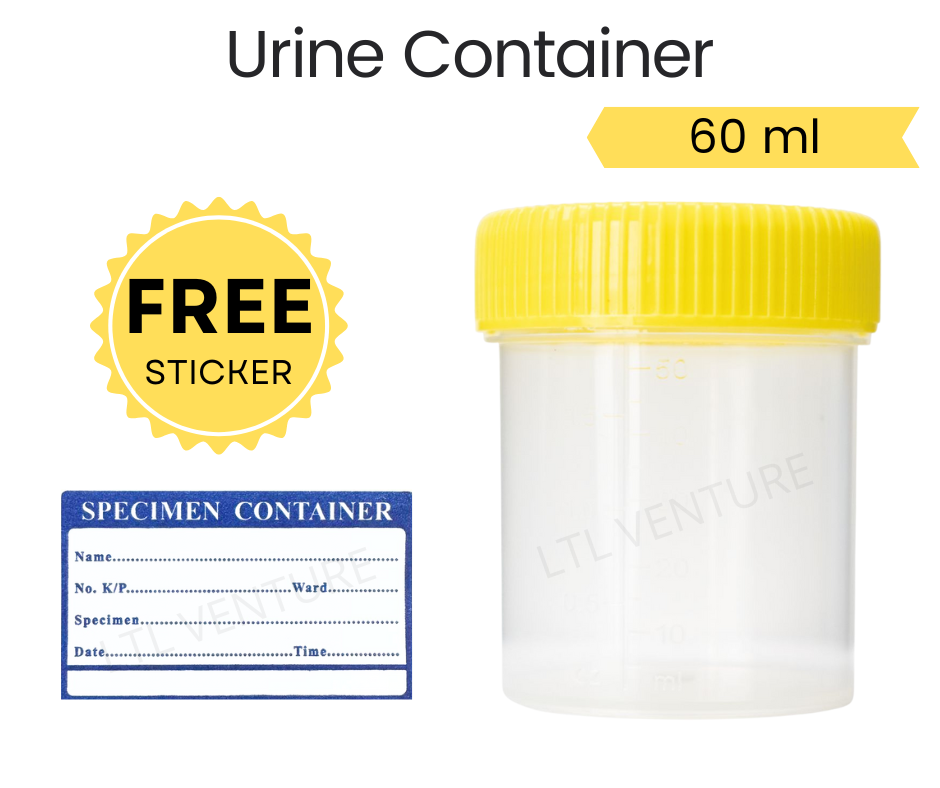  FREE STICKER 60ml Urine Container Urine Bottle Test Kit Specimen 