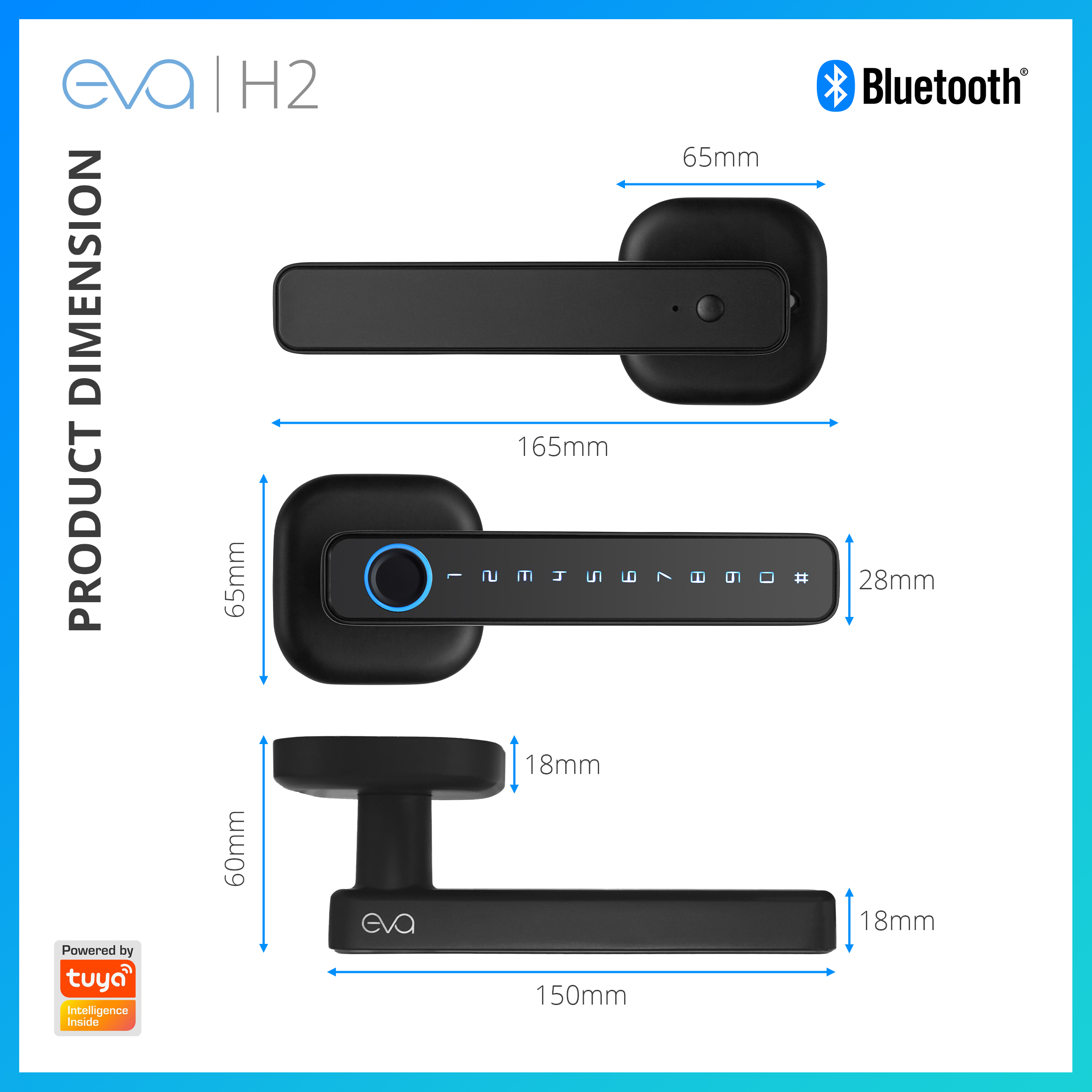 [NEW MODEL] Eva H2 Bluetooth Smart Handle Door Lock Cylindrical Type ...