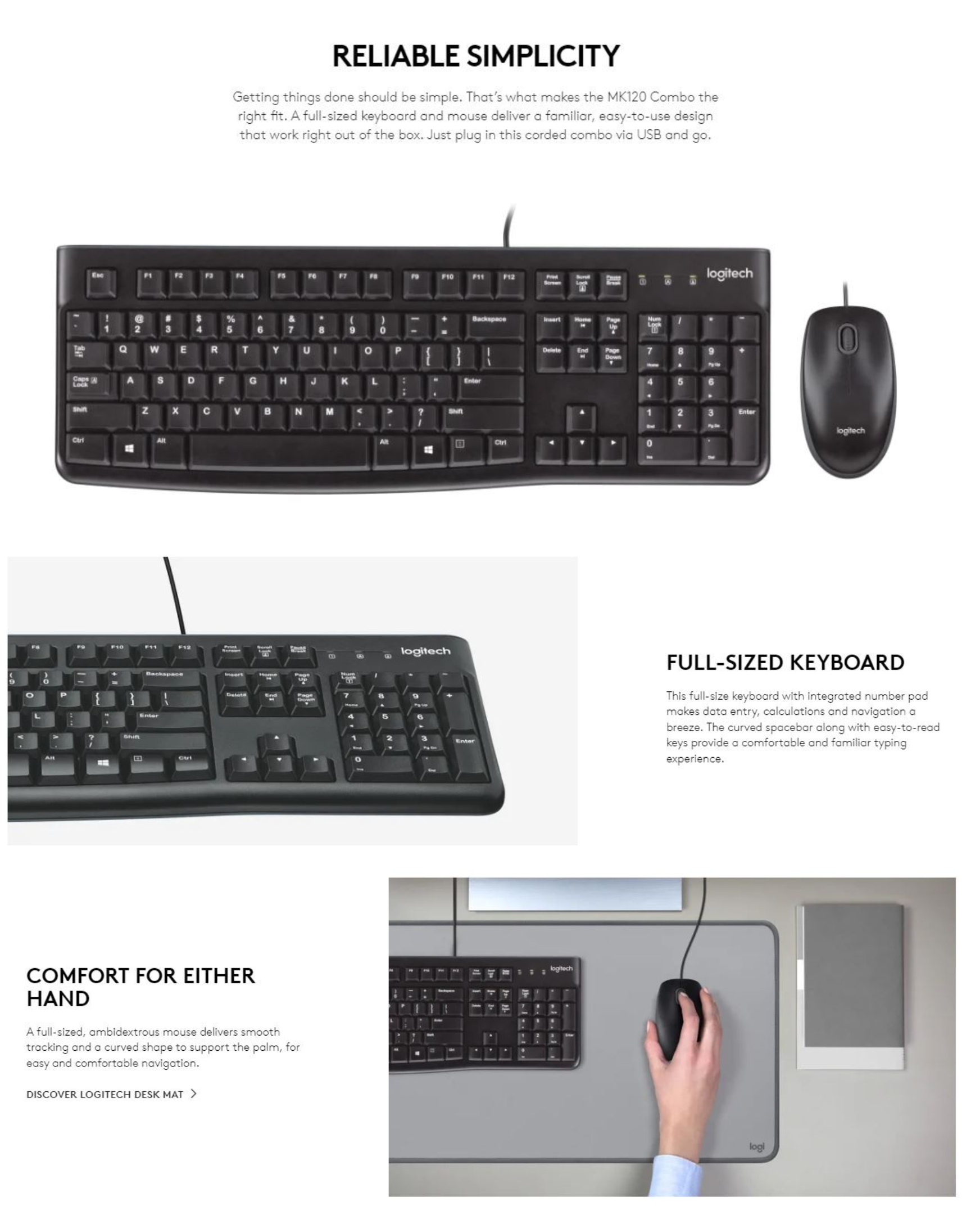 Logitech MK120 COMBO (USB KEYBOARD +USB MOUSE) | Shopee Malaysia
