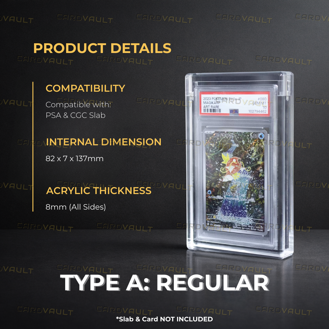CardVault Premium PSA Slab Acrylic Case - Magnetic Display Protector ...