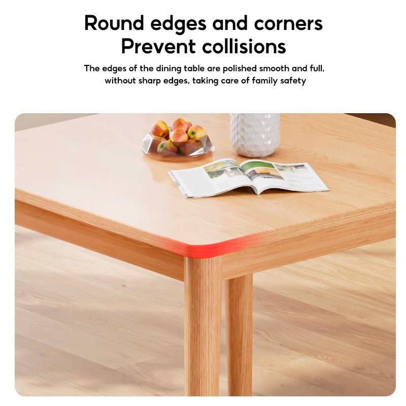 𝐓𝐀𝐁𝐋𝐄 𝐓𝐑𝐎𝐕𝐄 Solid Rubber Wood Dining Table Modern Minimalist Kitchen ...