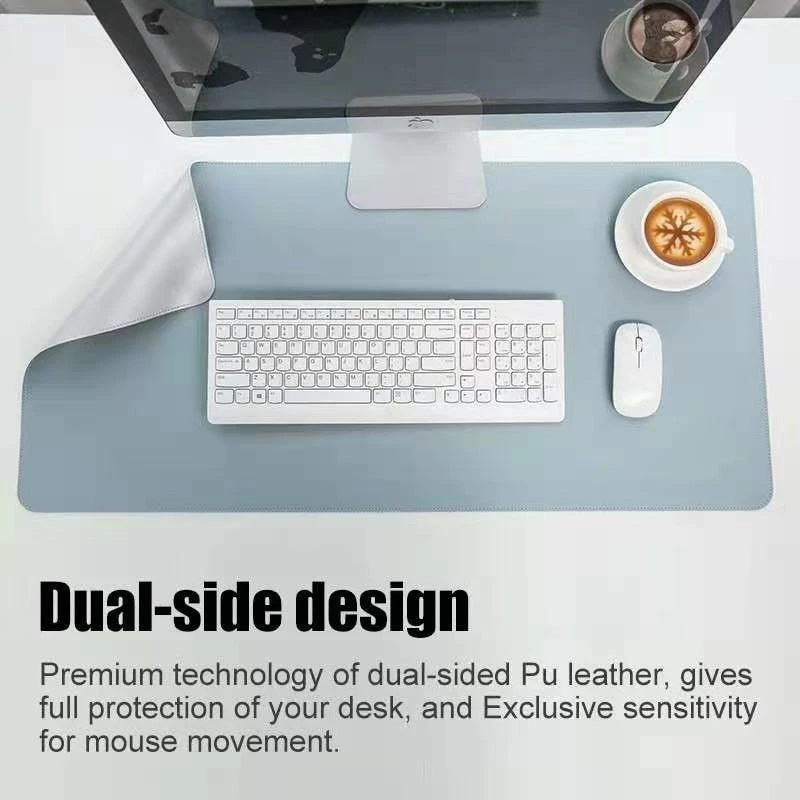 Large Mousepad Keyboard Table Mat Thick Leather Portable Anti-slip ...