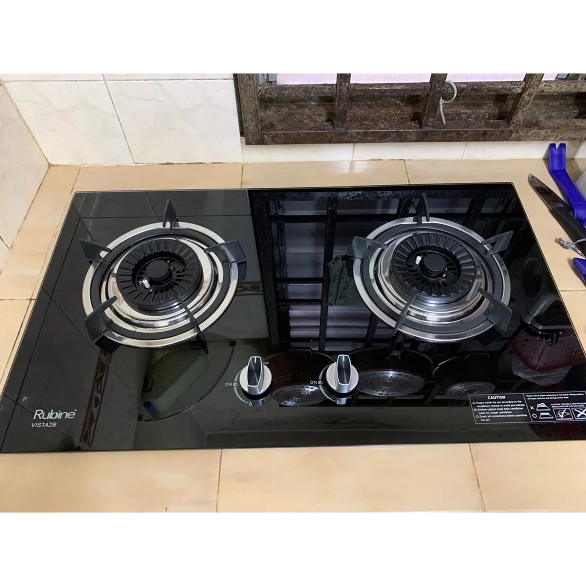 (FAST SHIP) XAMMAX Rubine RGH-VISTA2B-BL Built-In Gas Hob 2 Burner 5 ...