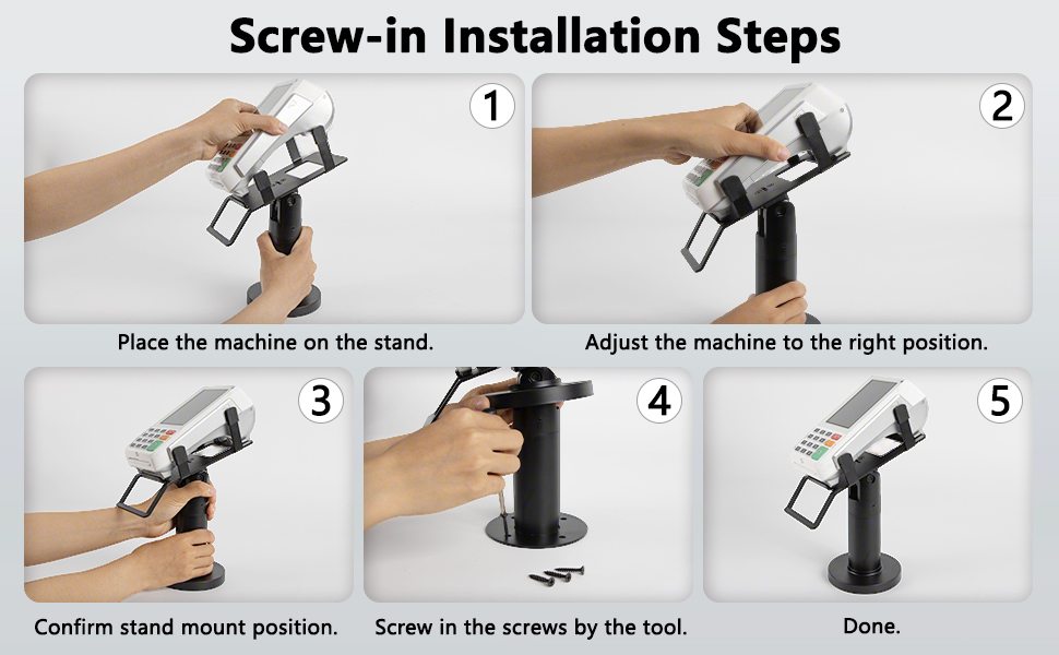 Universal POS Stand 360° Rotating Rak Mesin Kad Pembayaran Boleh Laras ...
