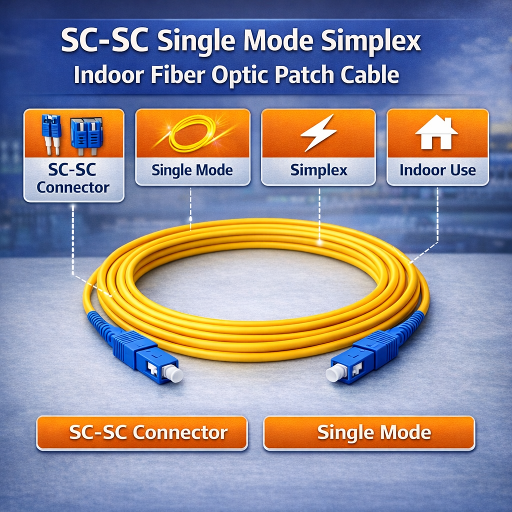 SC-SC Single Mode Simplex Indoor Fiber Optic Patch Cable 3M 5M 10M 15M ...