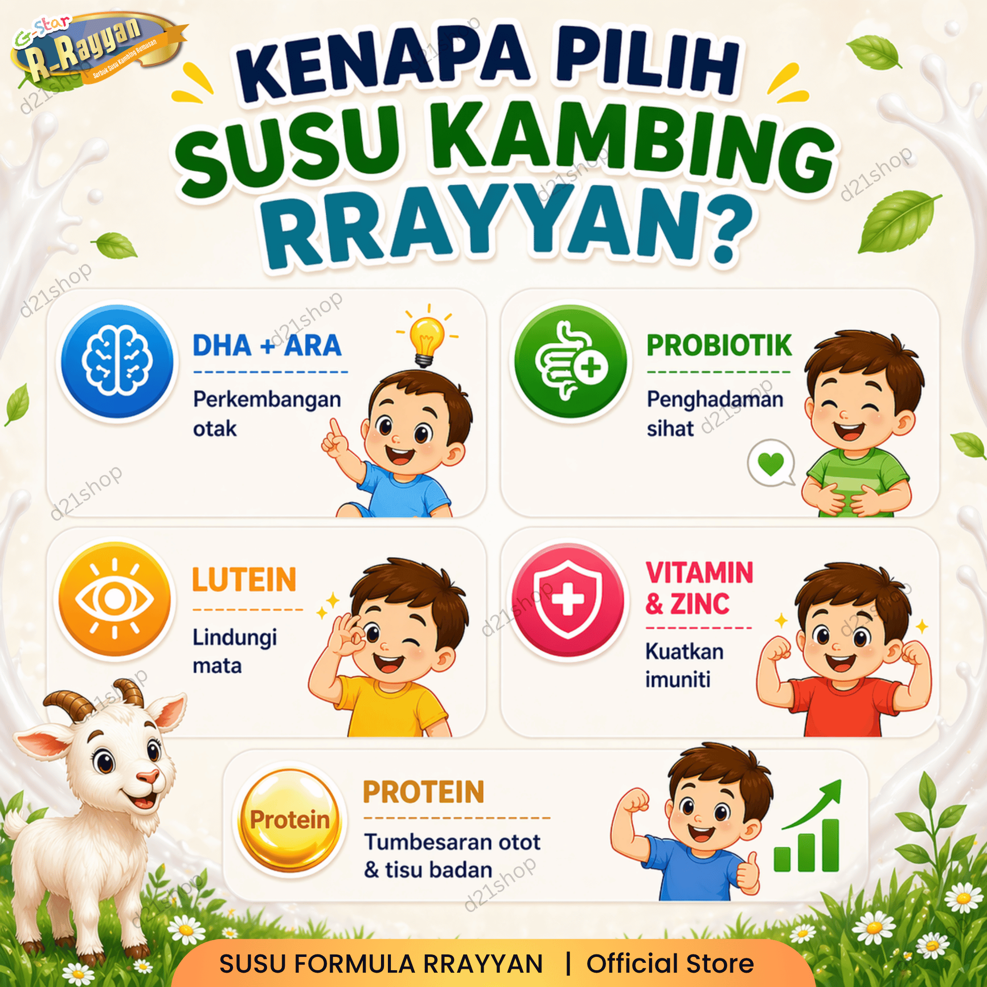 Susu Kambing R-Rayyan | 1 Tahun Ke Atas | Pakej Pilihan | 4 Perisa ...