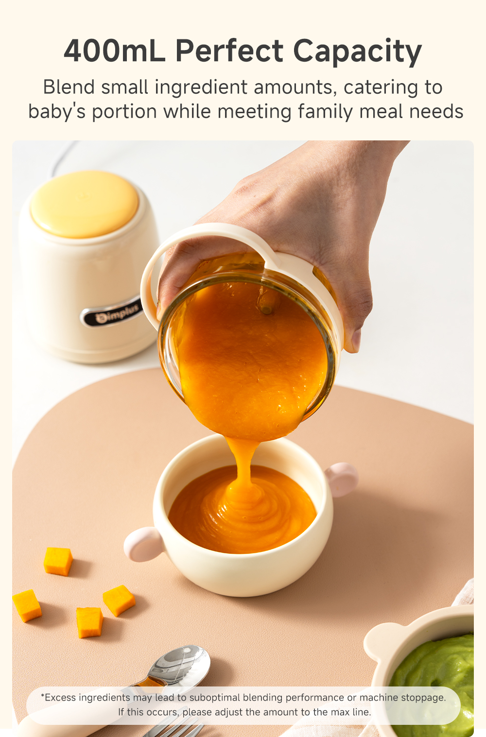 Simplus 400ML Mini Baby Food Processor丨304 Stainless Steel丨200W ...