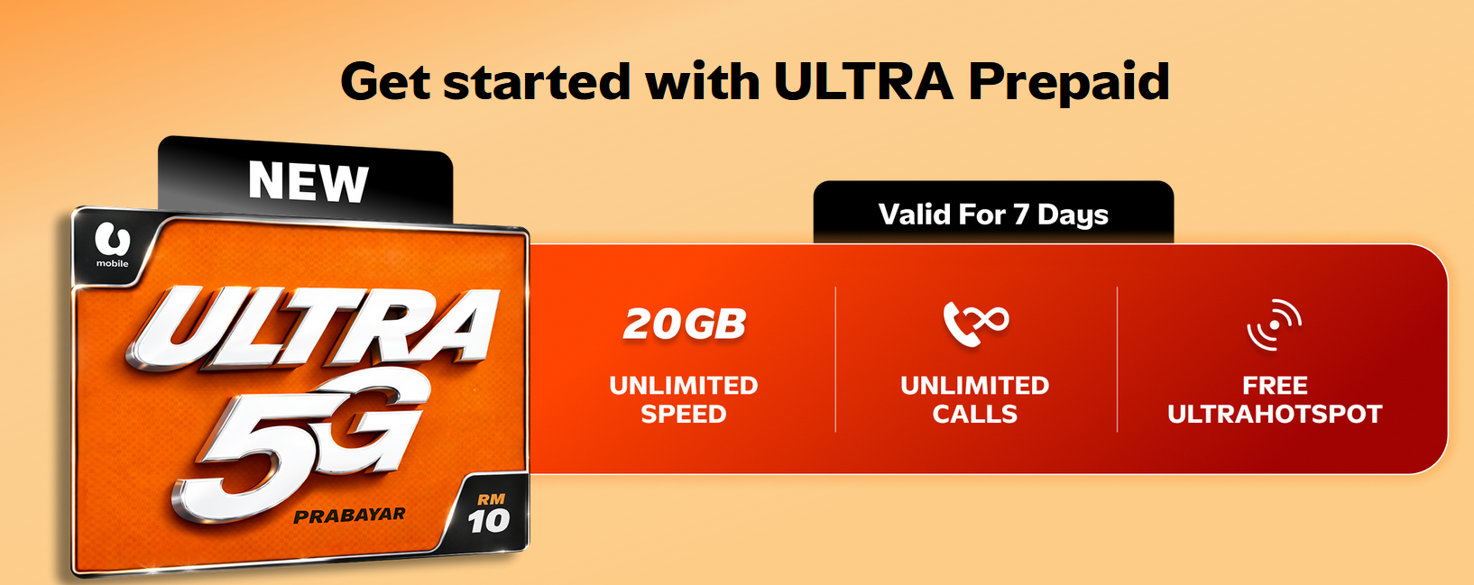 U MOBILE NEW 5G PREPAID PACK PLAN Ultra 10, 15, 28, 38, 50 DAN BORNEO ...