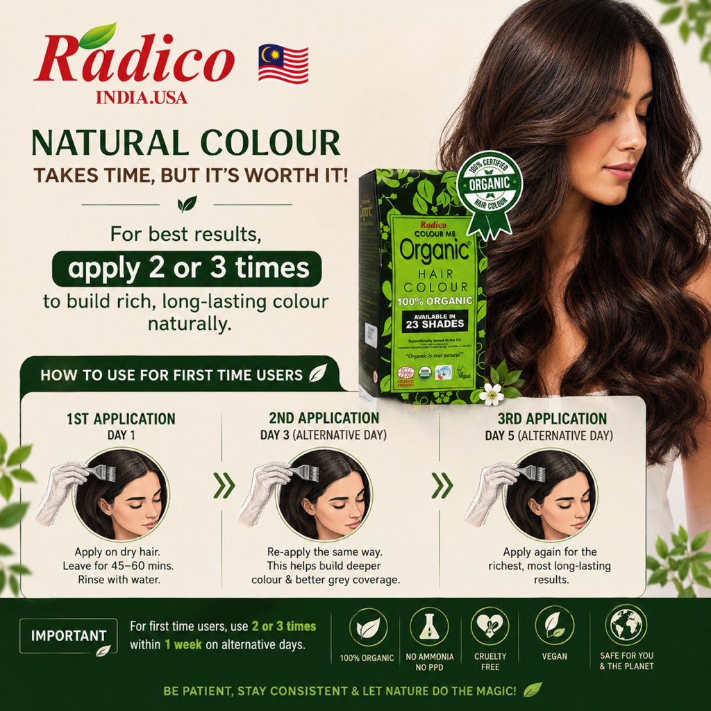 RADICO 100% CERTIFIED ORGANIC HAIR COLOUR ( SOFT BLACK ) | Shopee Malaysia