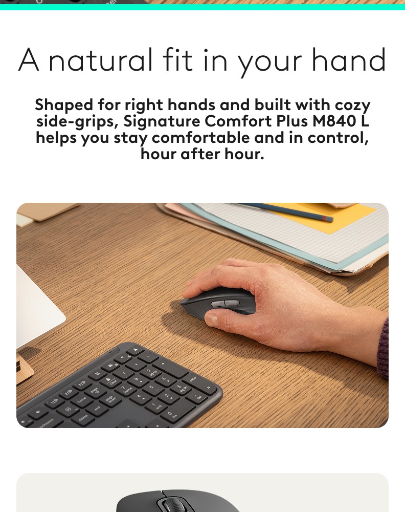 Logitech Signature Comfort Plus Wireless Mouse, M840 L Bluetooth Mouse ...