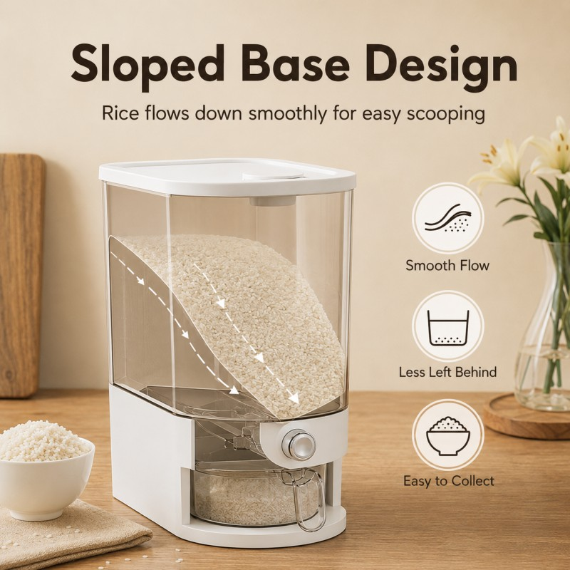 Salvo 5/10KG Rice Dispenser Airtight Storage Container Bekas Beras Tong ...